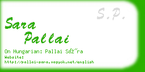 sara pallai business card